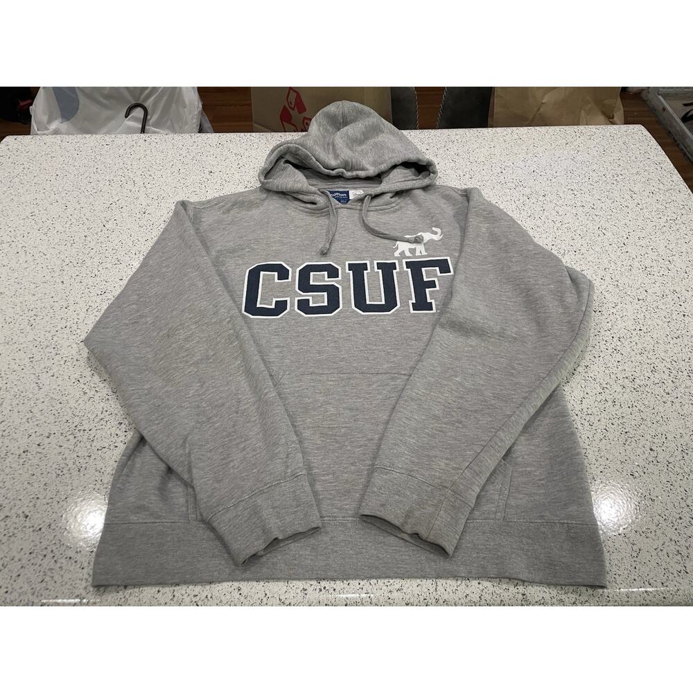 Gear For Sports Cal State Fullerton CSUF Gray Pullover Hoodie Block Logo Large